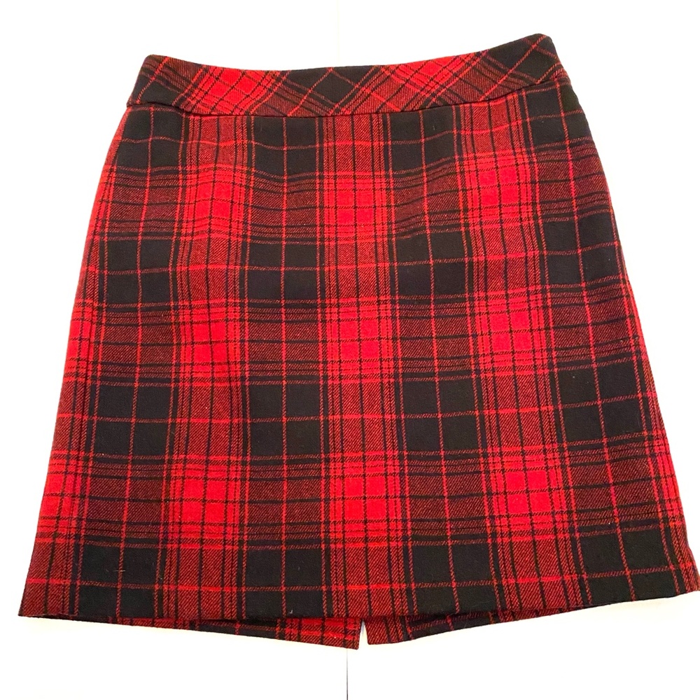 Eddie Bauer Red and Black Plaid Mini Skirt 8